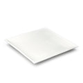 10″ Textured White Ceramic Square Plate — 1½″ High
