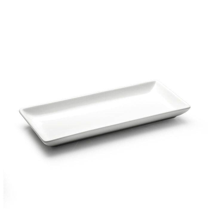10.25"x4-1/2" Rectangular Plate, White Ceramic