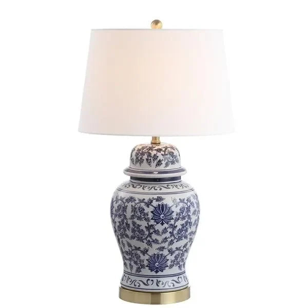 Arwen Ceramic Table Lamp in Blue and White (Set of 2) - The Mayfair Hall