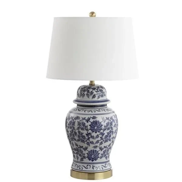 Arwen Ceramic Table Lamp in Blue and White (Set of 2) - The Mayfair Hall