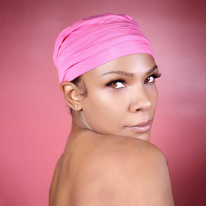 Bamboo Hair Cap Turban - Pink