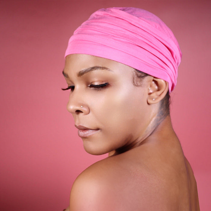 Bamboo Hair Cap Turban - Pink