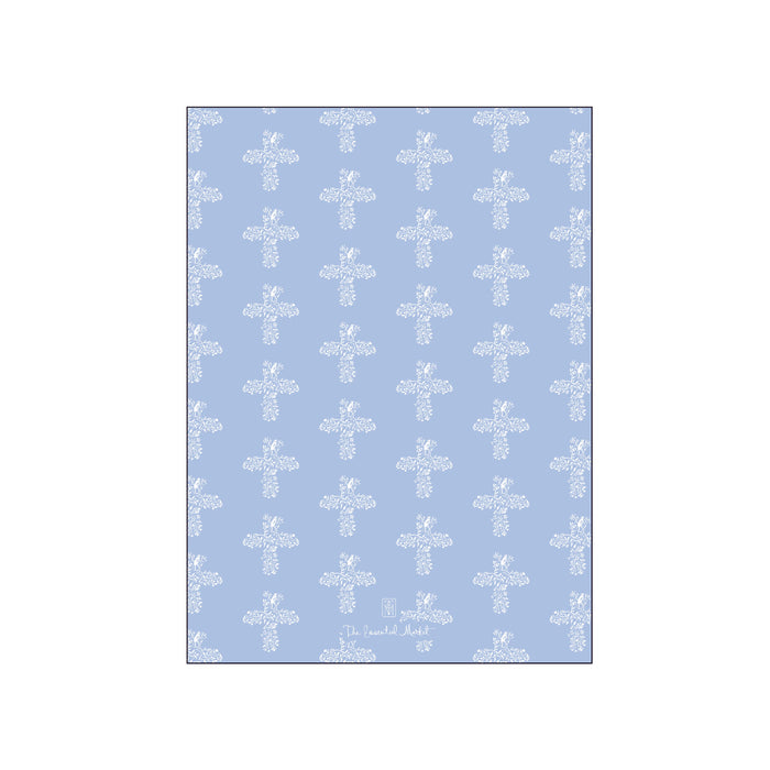 bird cross blue | invitation