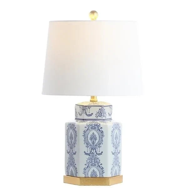 Bodin Ceramic Table Lamp in Blue and White (Set of 2) - The Mayfair Hall