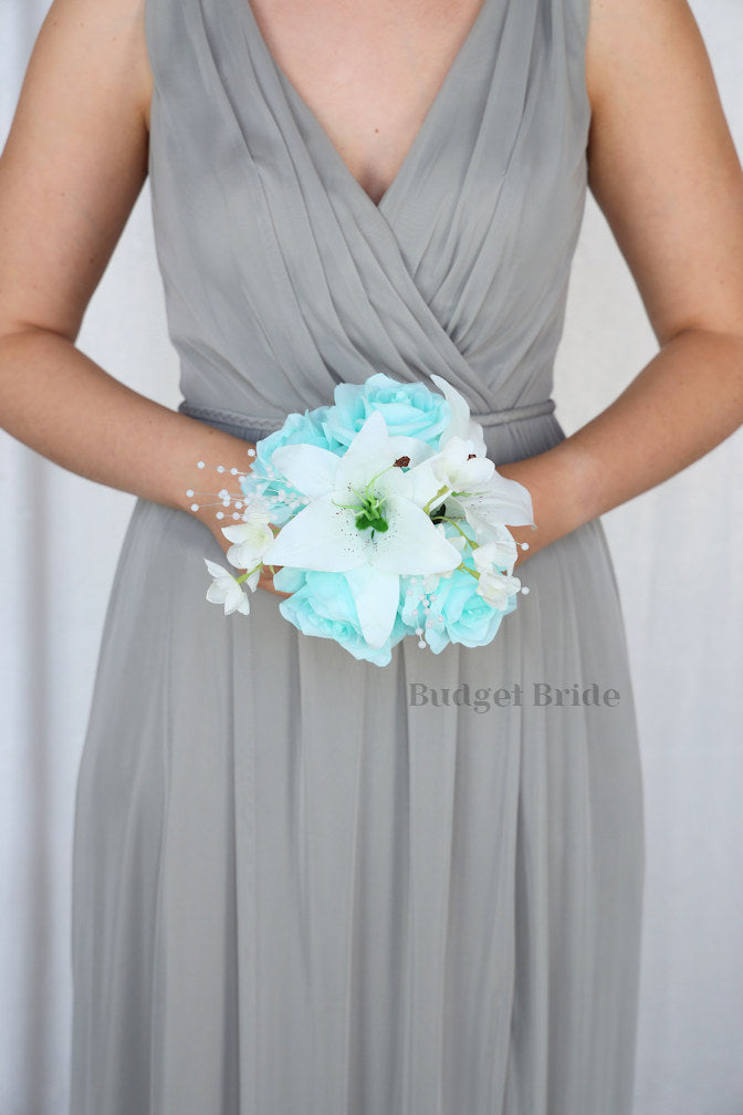 Faux Beach Wedding Bouquet in Teal  - $39.50 | Refined