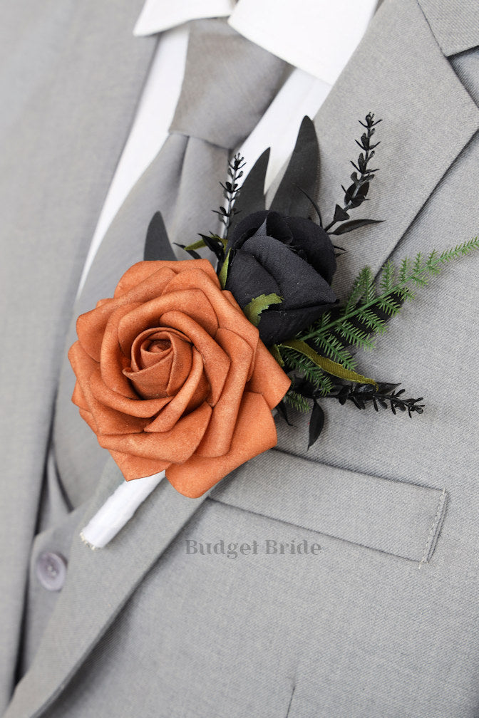 Faux Gothic Wedding Bouquet in Burnt Orange - $58.50 | Wainscot