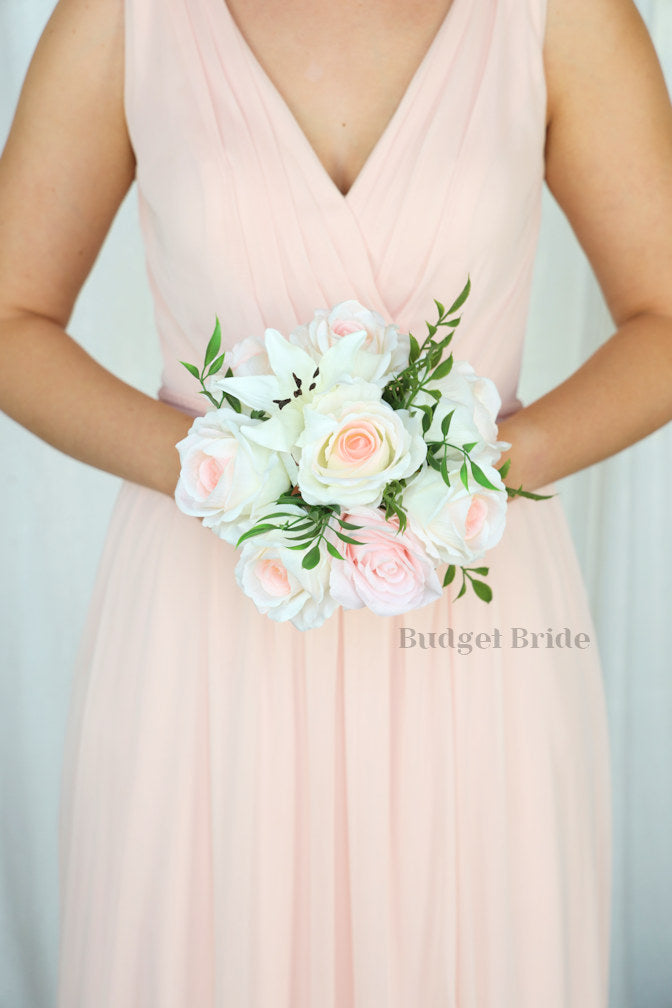Faux Wedding Bouquet with Lilies - $45.00 | Demure