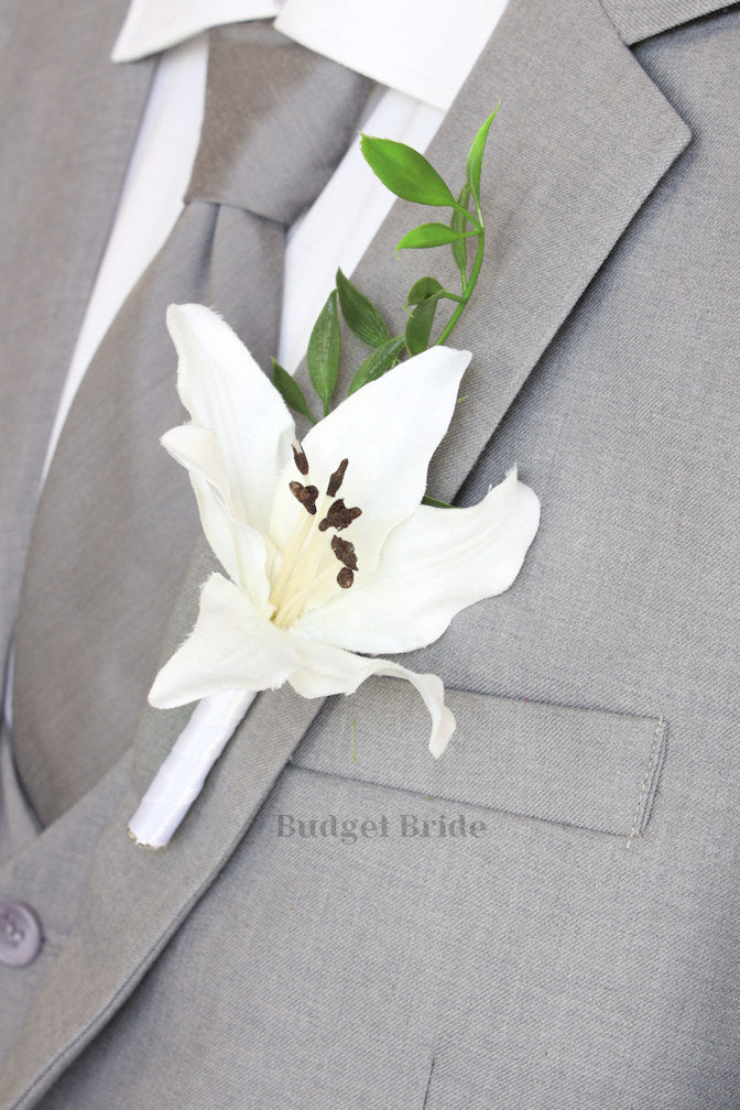 Faux Wedding Bouquet with Lilies - $45.00 | Demure