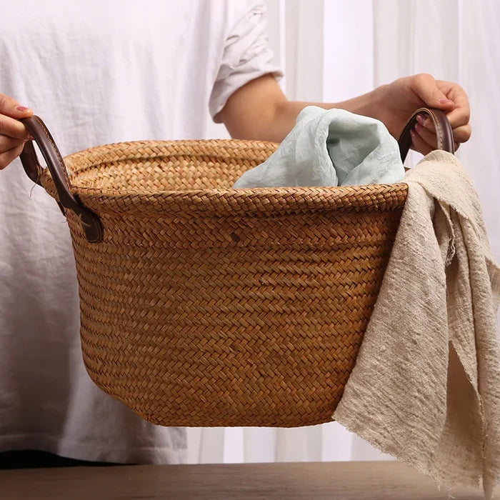 Foldable Seagrass Wicker Basket