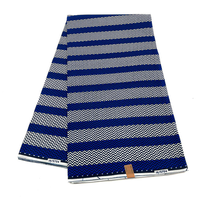Grey & Blue Ankara Wax Fabric