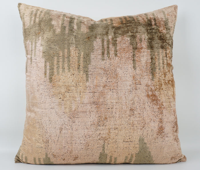 HANDMADE- IKAT SILK/VELVET PILLOWCASE