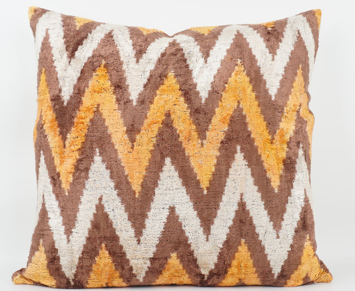 HANDMADE- IKAT SILK/VELVET PILLOWCASE