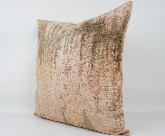 HANDMADE- IKAT SILK/VELVET PILLOWCASE
