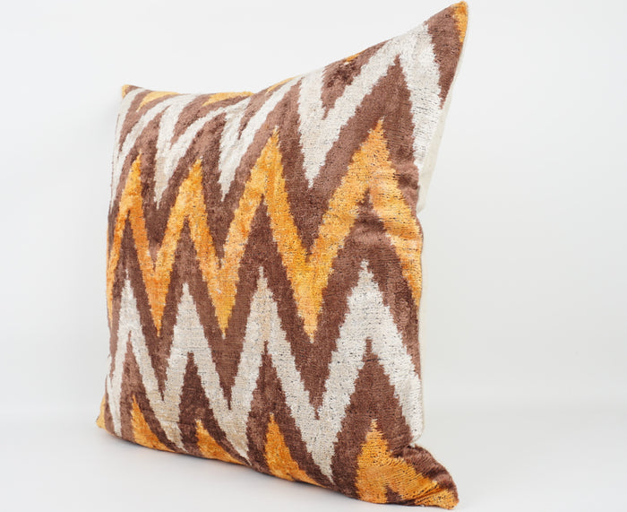 HANDMADE- IKAT SILK/VELVET PILLOWCASE
