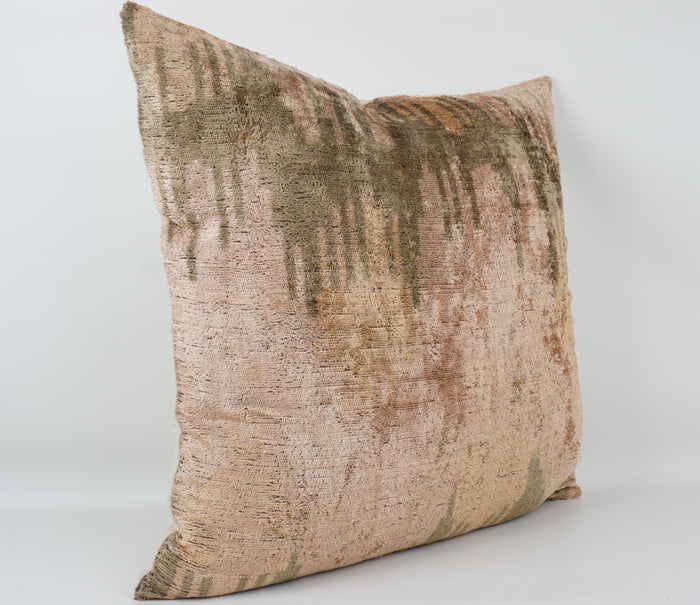 HANDMADE- IKAT SILK/VELVET PILLOWCASE