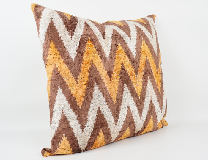 HANDMADE- IKAT SILK/VELVET PILLOWCASE