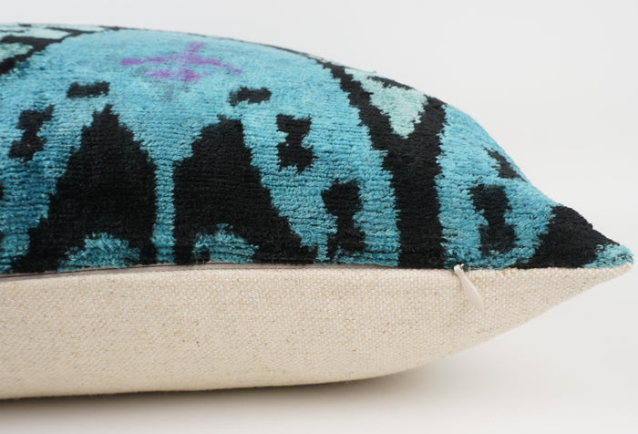 HANDMADE- IKAT SILK/VELVET PILLOWCASE