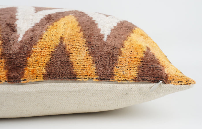 HANDMADE- IKAT SILK/VELVET PILLOWCASE