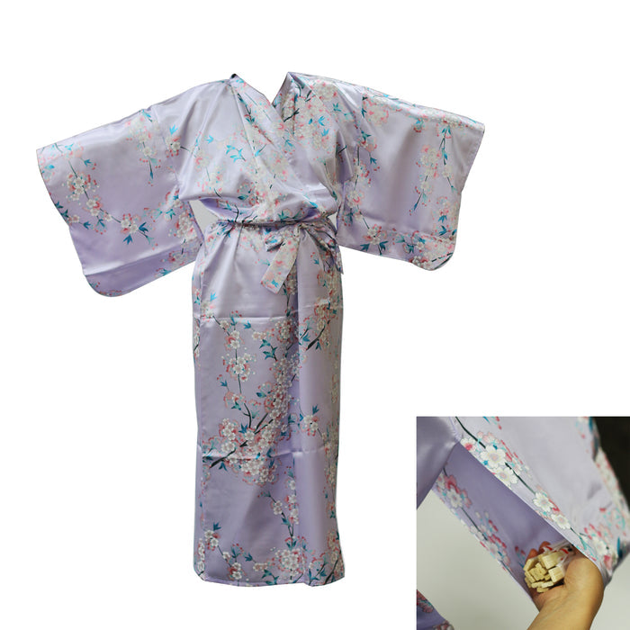 Kimono Py 56"L Wt. Cherry Blossoms (Pp)