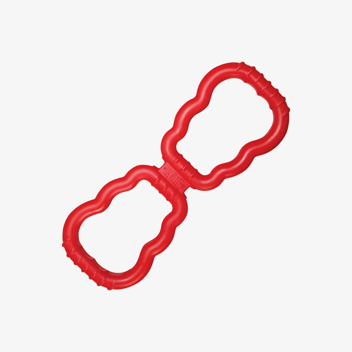 Red dog toy on a white background