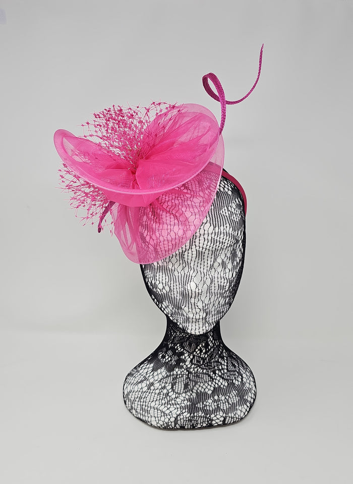 Magenta Pink Organza Net Hairband Fascinator