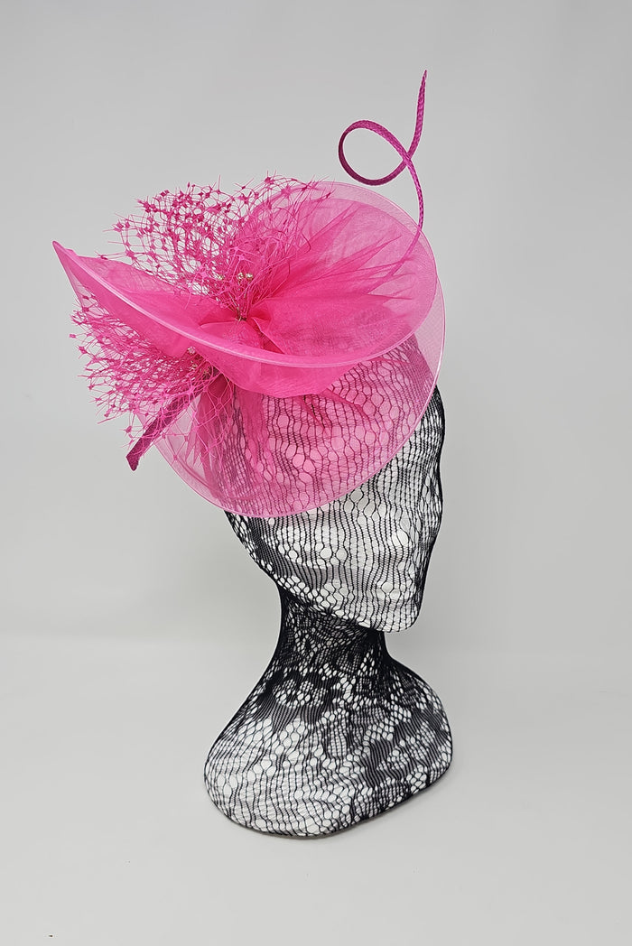 Magenta Pink Organza Net Hairband Fascinator