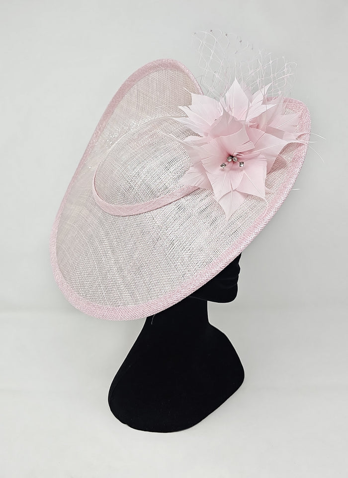 Metallic Sorbet Pink Disc Floral Hairband Fascinator