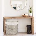 NNEDSZ 4 Piece Wicker  Storage Baskets With Liner Set