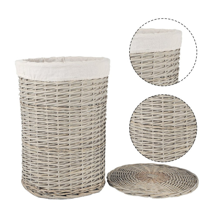 NNEDSZ 4 Piece Wicker  Storage Baskets With Liner Set