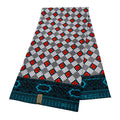 Orange, Grey & Blue Wax Print Fabric - 6 Yards