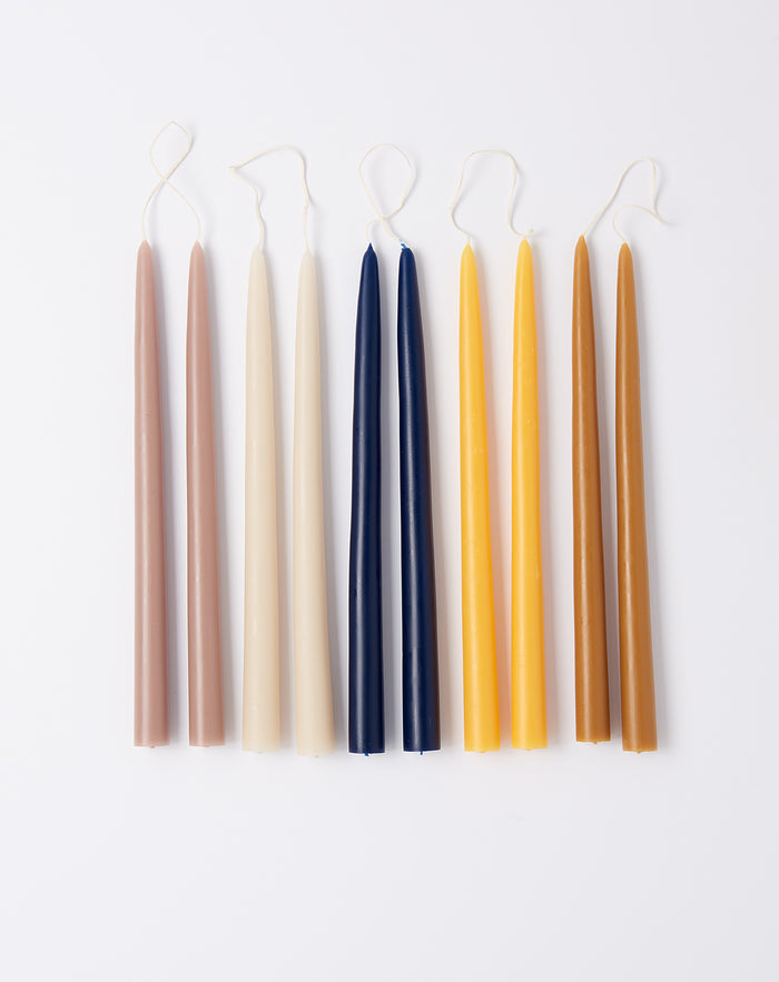 The Floral Society Pair of 12" Taper Candles in Parchment