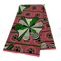 Pink & Green Wax Print Fabric - 6 Yards