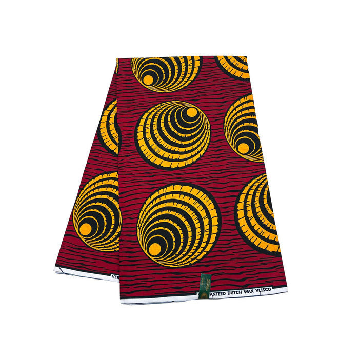 Red Ankara Wax Fabric