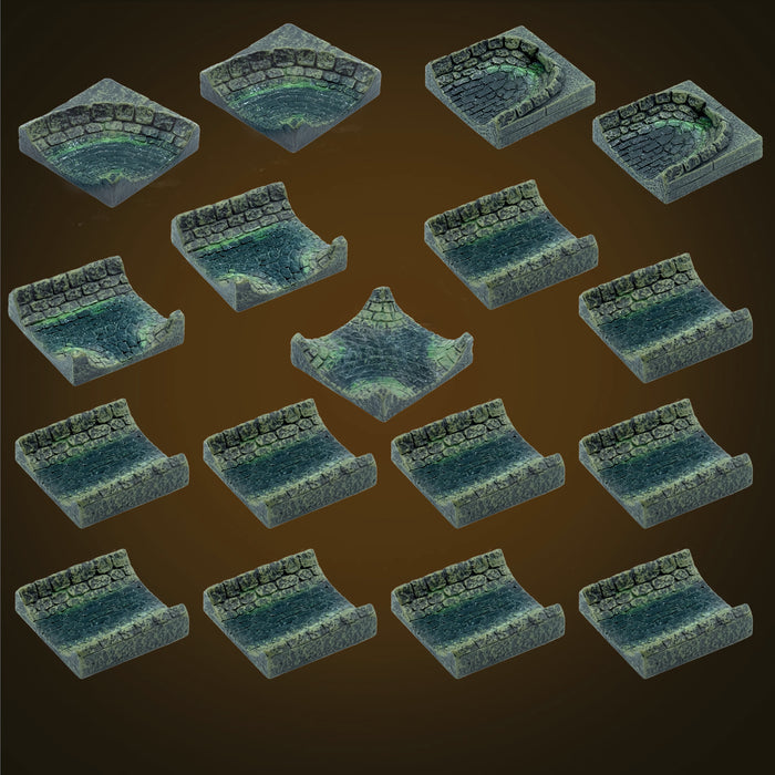 Sewer Sluiceways Add-On Pack (Painted) NO ANCHOR MAGNETS