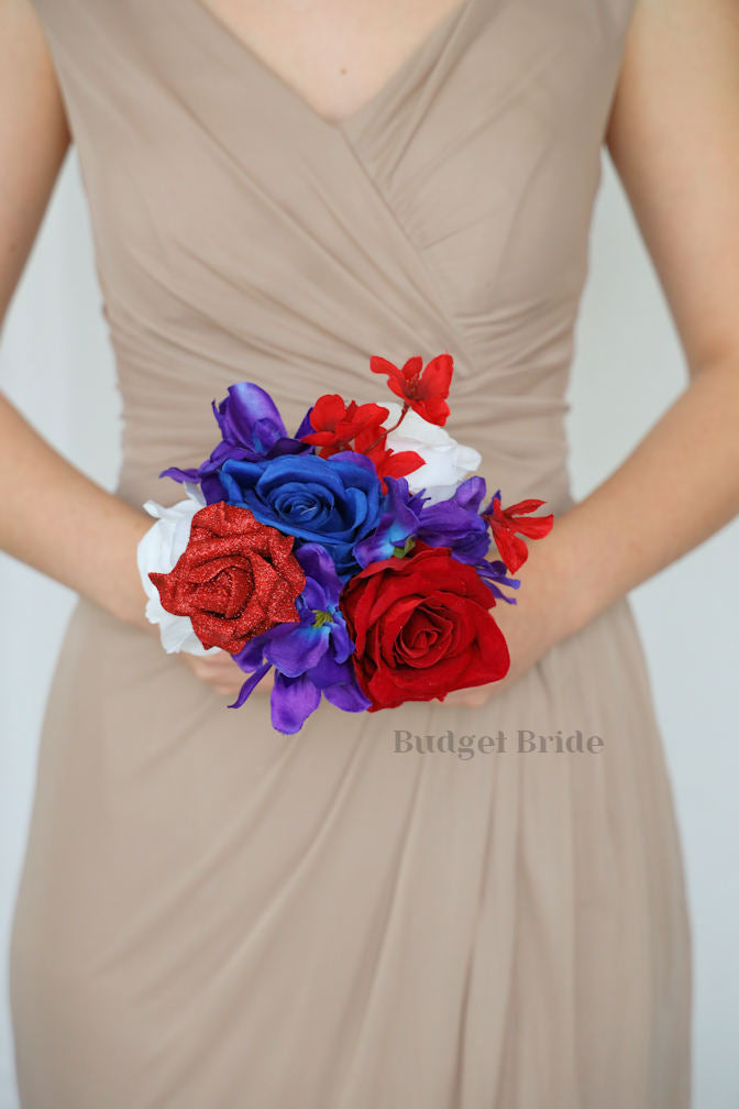 Silk Wedding Bouquet in Red, White and Blue  - $45.00 | Ferocious
