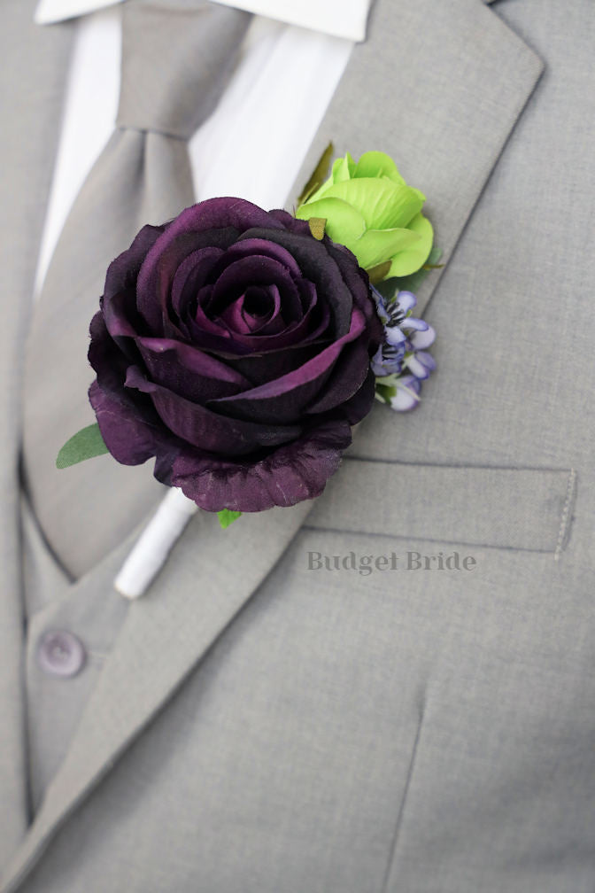 Silk Wedding Bouquet with Bright Green Roses  - $39.50 | Powerful