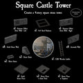 Square Castle Tower (Unpainted) NO ANCHOR MAGNETS