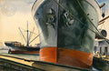 Stevedores, c. 1940s, watercolor painting by Joseph Knowles (American art). Fine art giclée print reproduction by California Watercolor for wall decor.