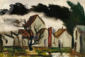 Stormy Weather, 1938, watercolor painting by Alexander Nepote (American art). Fine art giclée print reproduction by California Watercolor for wall decor.