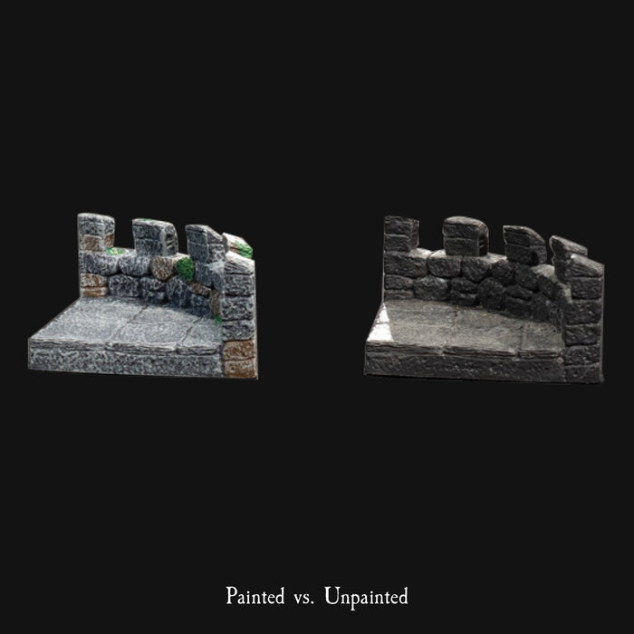 Straight Battlements (Unpainted) NO ANCHOR MAGNETS