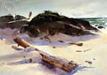 Summer Day, c. 1950s, watercolor painting by Vernon Nye (American art). Fine art giclée print reproduction by California Watercolor for wall decor.