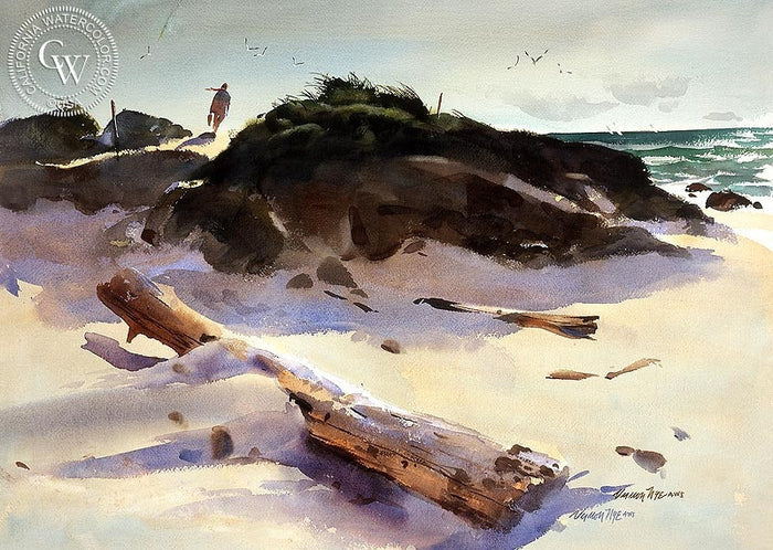 Summer Day, c. 1950s, watercolor painting by Vernon Nye (American art). Fine art giclée print reproduction by California Watercolor for wall decor.