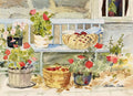 Summer's Bounty, 1982, watercolor painting by Dorothea Cooke (Gramatky) (American art). Original painting and fine art giclée reproduction by California Watercolor for wall decor.