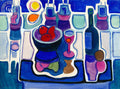 The Fruit Bowl, watercolor painting by Jo Rebert (American art). Original painting and fine art giclée reproduction by California Watercolor for wall decor.