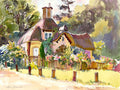 The Gatekeeper's House, watercolor painting by Glen Knowles (American art). Fine art giclée print reproduction by California Watercolor for wall decor.