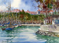 The Mariott, watercolor painting by David Solomon (American art). Original painting and fine art giclée reproduction by California Watercolor for wall decor.