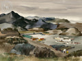 The Port, 1941, watercolor painting by Dong Kingman (American art). Fine art giclée print reproduction by California Watercolor for wall decor.
