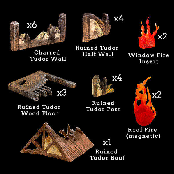 Tudor Ruins Add-On Pack (Painted) NO ANCHOR MAGNETS