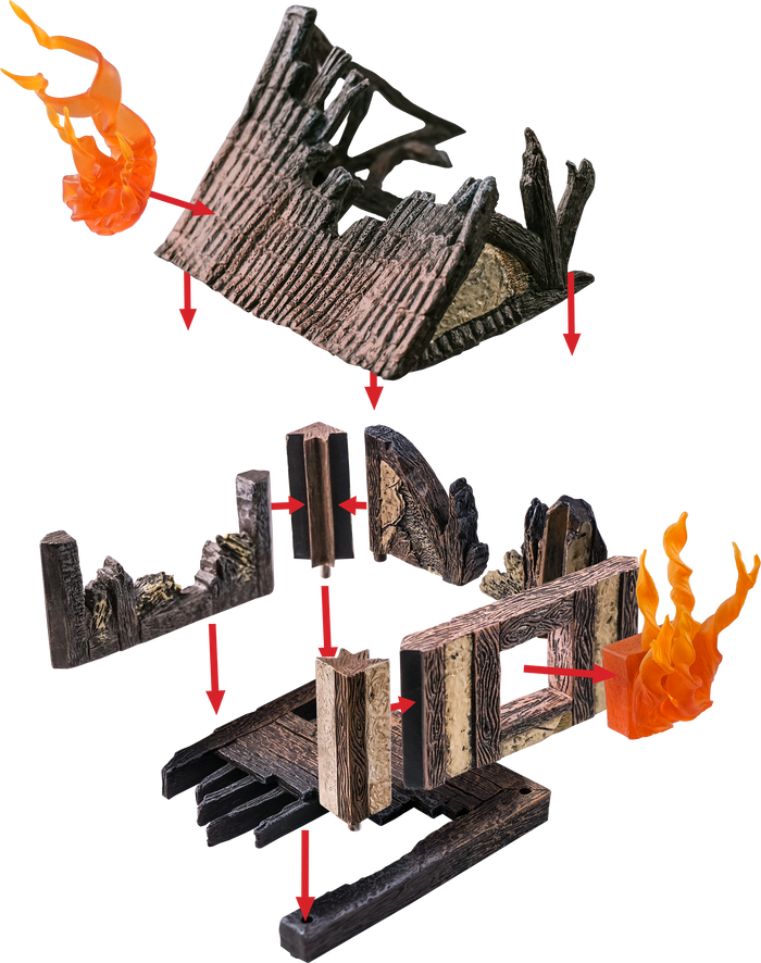 Tudor Ruins Add-On Pack (Painted) NO ANCHOR MAGNETS