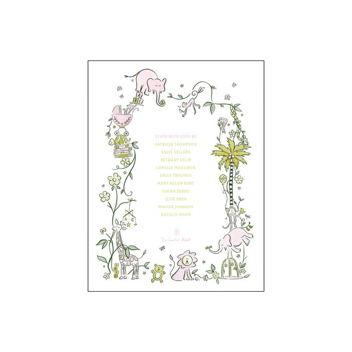 wild about baby | invitation | pink and green